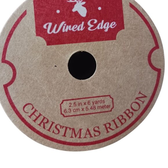 Meedee 2.5" Wired Edge Glitter Christmas Ribbon Set 6 Rolls Gold & White 36 Yard - Picture 6 of 10